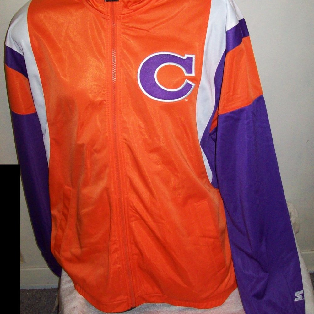 CLEMSON TIGERS NCAA STARTER Full Zip TRACK Jacket with Sewn C Logo M L XL 2X